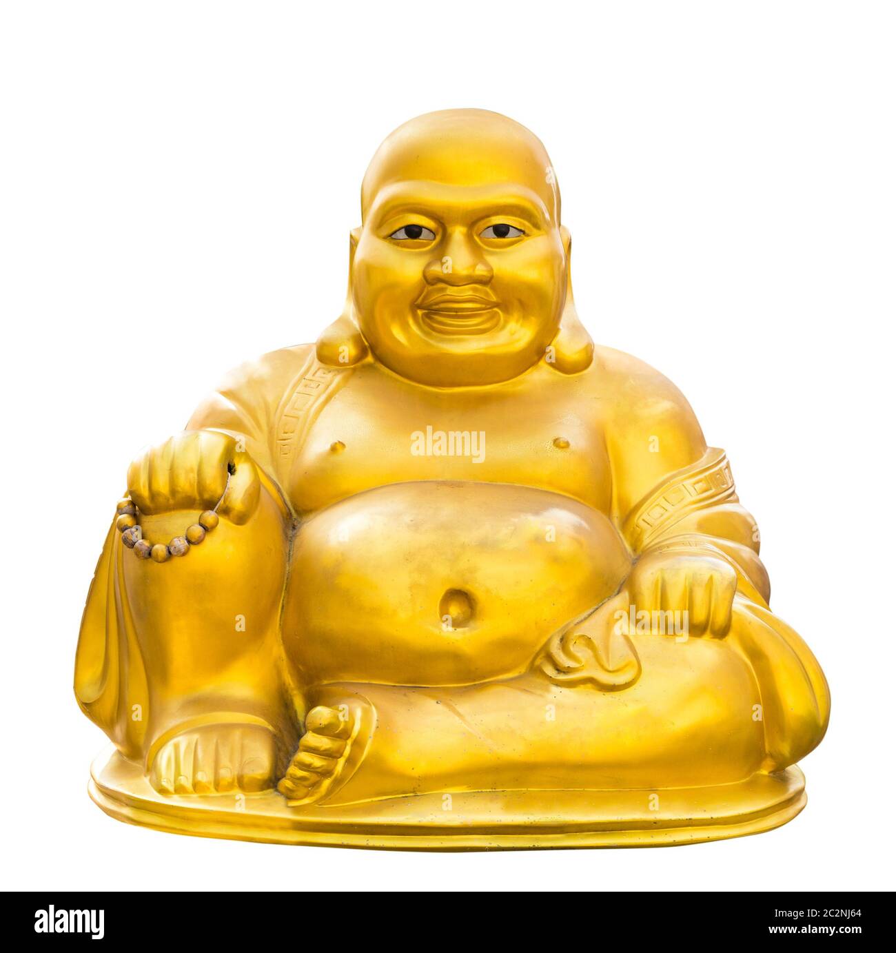 Golden buddha isolé sur fond blanc Banque D'Images