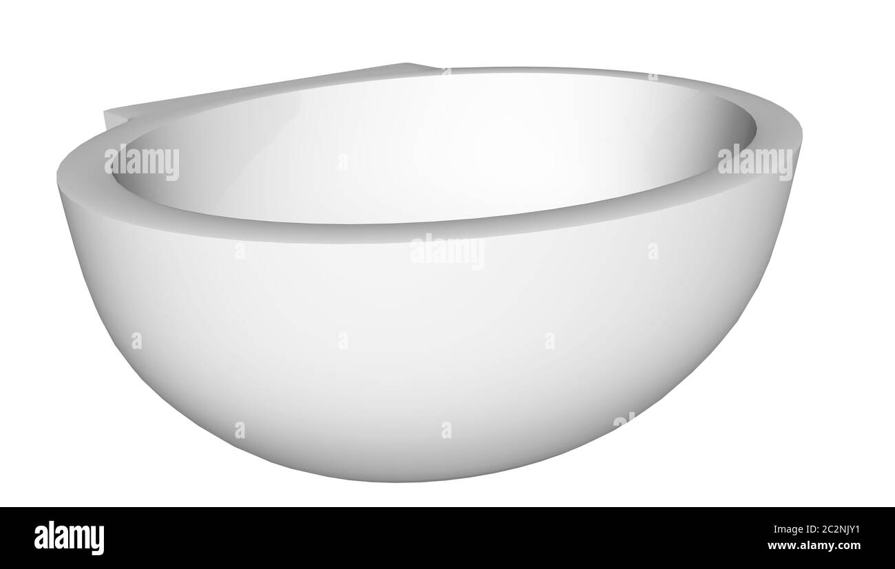 Lavabo ou évier moderne à œufs, isolé sur fond blanc. Banque D'Images