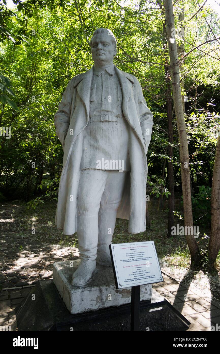 Kazakhstan, UST-Kamenogorsk - 21 mai 2020. Monument Sergueï Kirov dans le parc. Banque D'Images