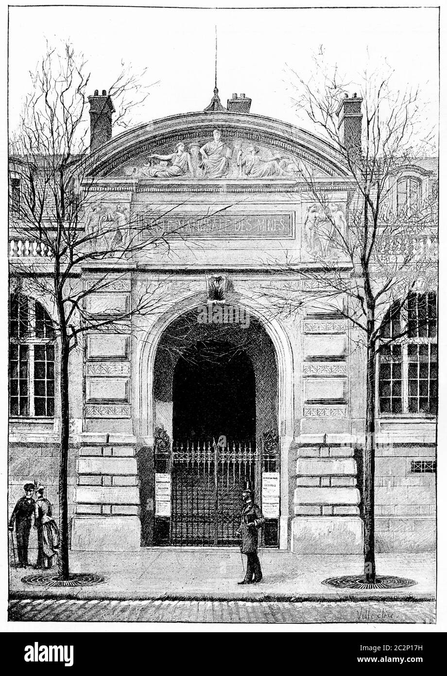 École nationale des mines : entrée au musée de la minéralogie. Banque D'Images
