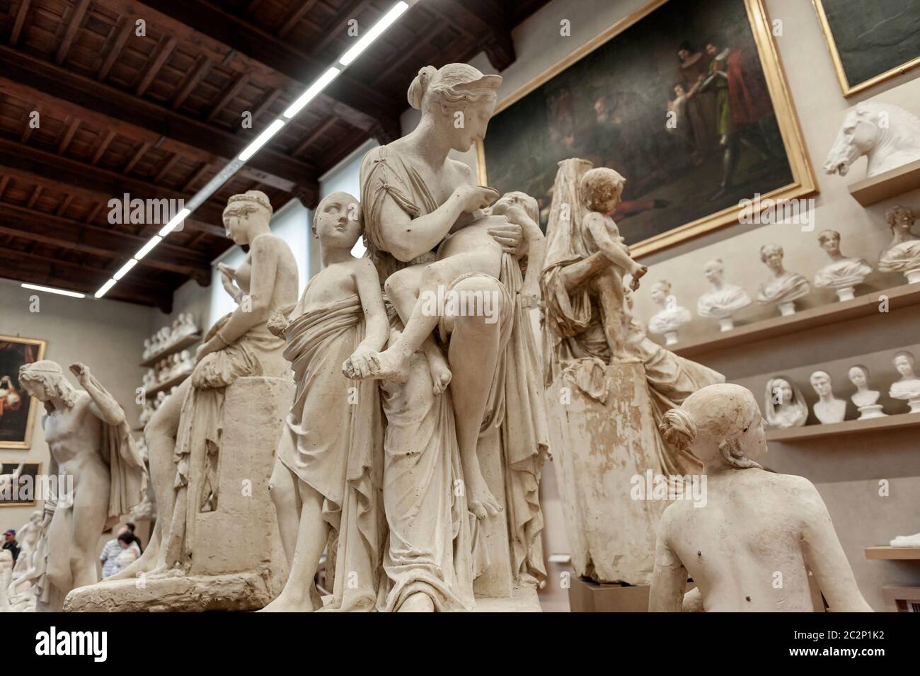 Exposition de plâtres à la Gipsoteca Bartolini dans la Galleria dell'Accademia di Firenze (Galerie de l'Académie de Florence), Florence, Italie Banque D'Images