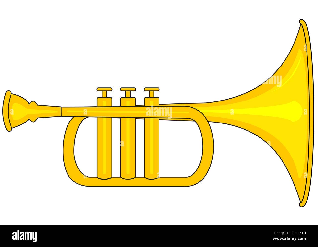 Petite trompette en laiton Banque D'Images