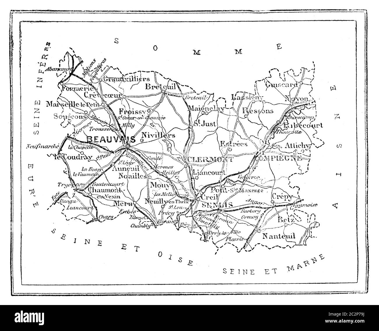 Oise map vector Banque de photographies et d’images à haute résolution
