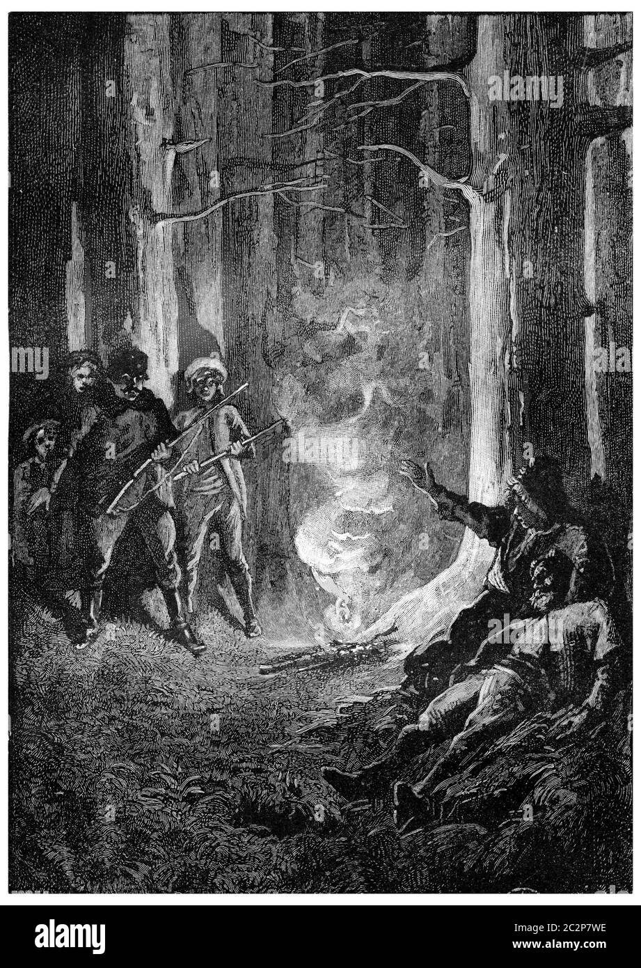 Une femme soutient sa tête, vintage gravé illustration. Jules Verne Cesar Cascabel, 1890. Banque D'Images