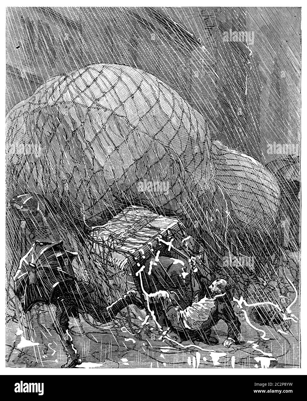 Il se décore de sa gousse, proie à l'un de ces stupors, illustration gravée d'époque. Journal des voyages, Journal de voyage, (1880-81). Banque D'Images