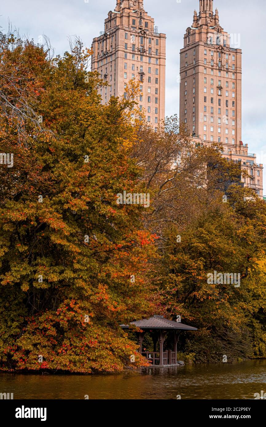 Couleur du feuillage d'automne de Central Park à Manhattan Banque D'Images