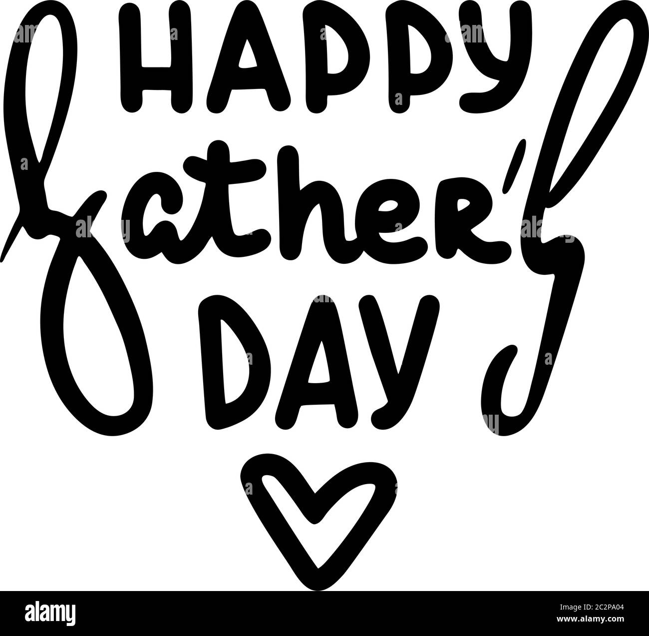 Joyeux fête des pères, citation tirée à la main avec cœur. Illustration vectorielle Illustration de Vecteur