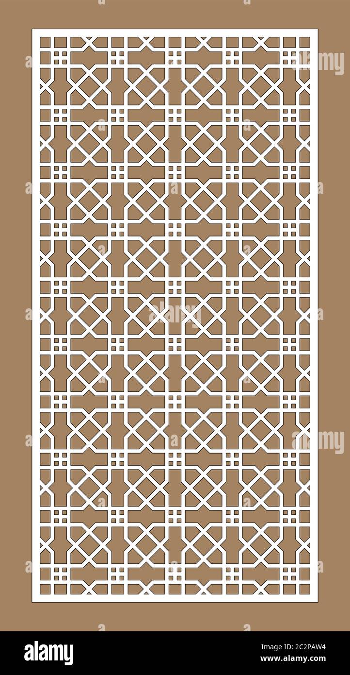 Panneau vectoriel découpé au laser. Décoration CNC, design jali, cloison intérieure. Islamique, découpage au laser arabe Illustration de Vecteur
