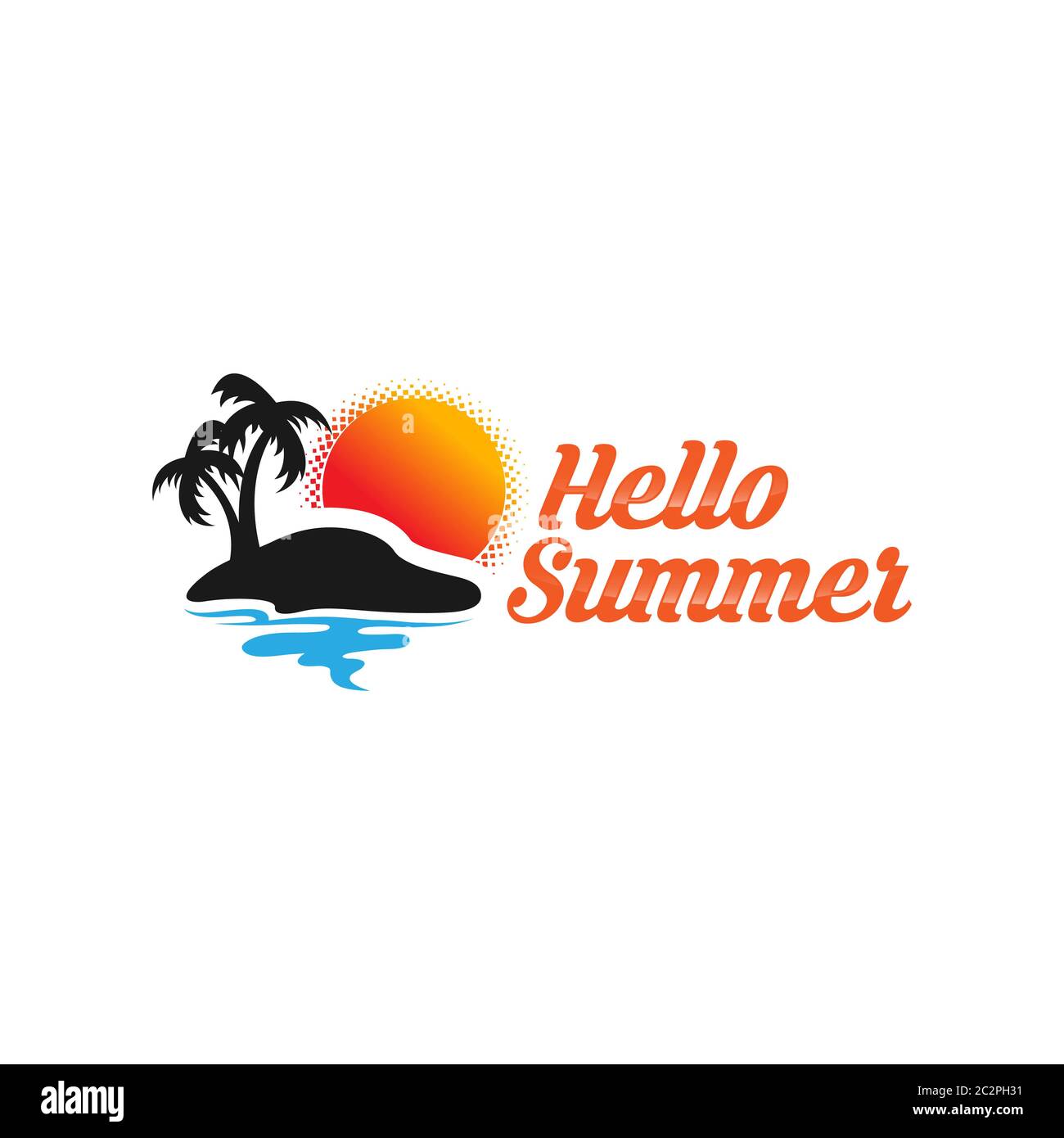 Logo été, heure d'été, profitez de vos vacances, Vector illustration.EPS 10 Illustration de Vecteur
