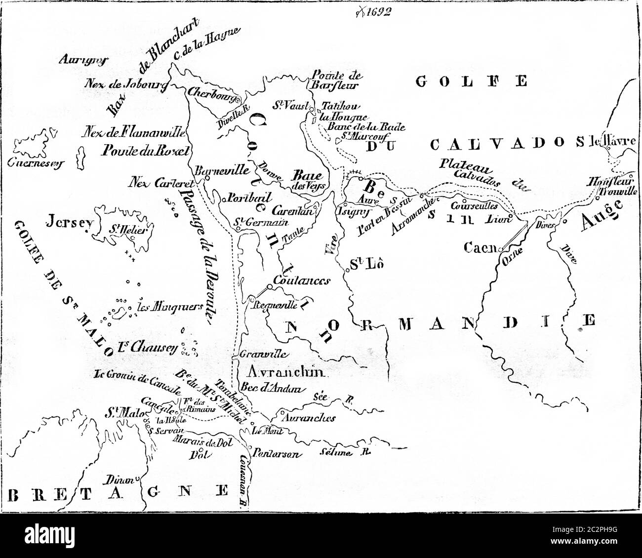 Mappa di calvados Banque d'images noir et blanc - Alamy