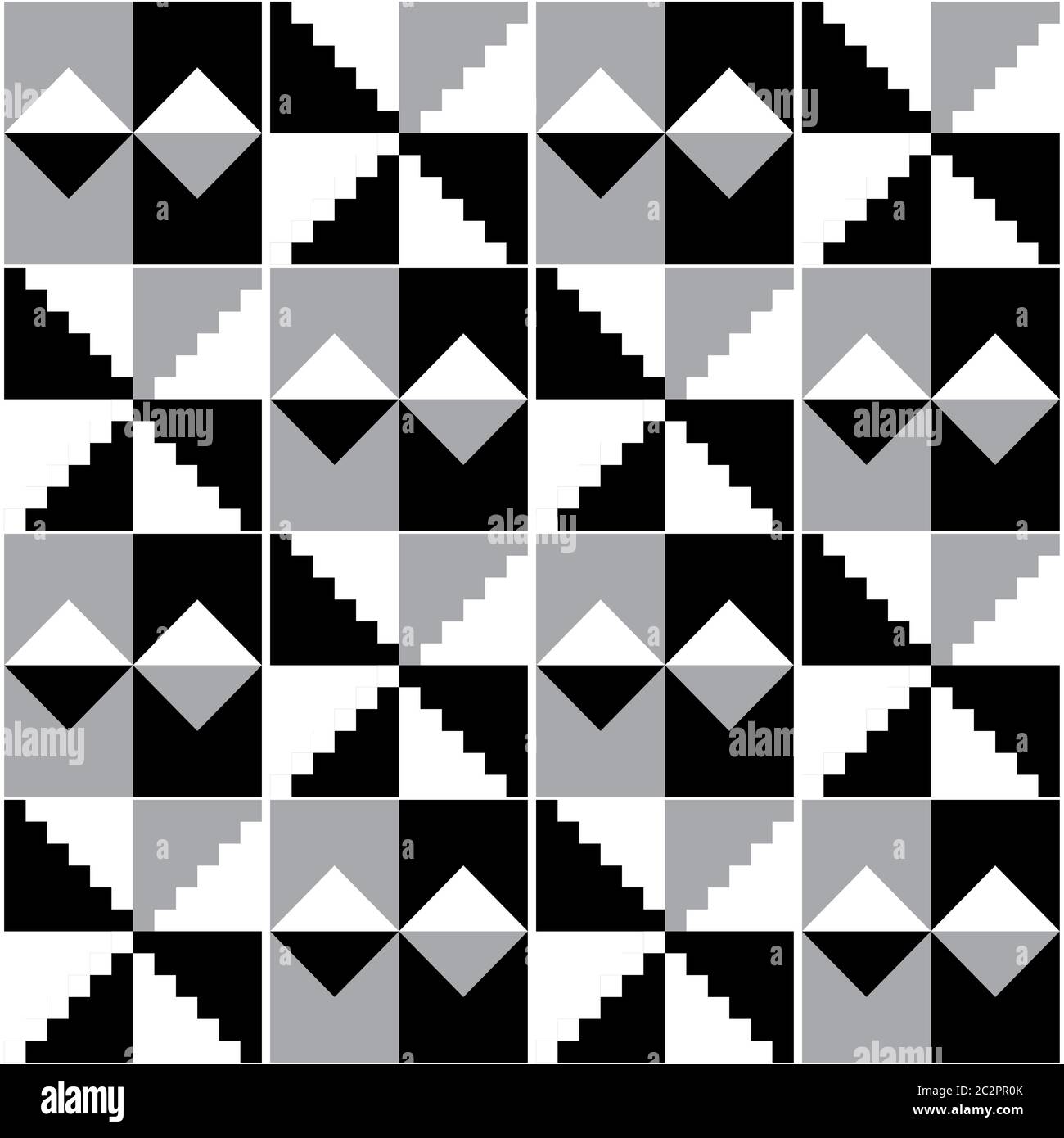 Ghana Africain tribal Kente tissu style vectoriel sans couture motif textile, géométrique nwentoma design en noir, gris, et blanc Illustration de Vecteur