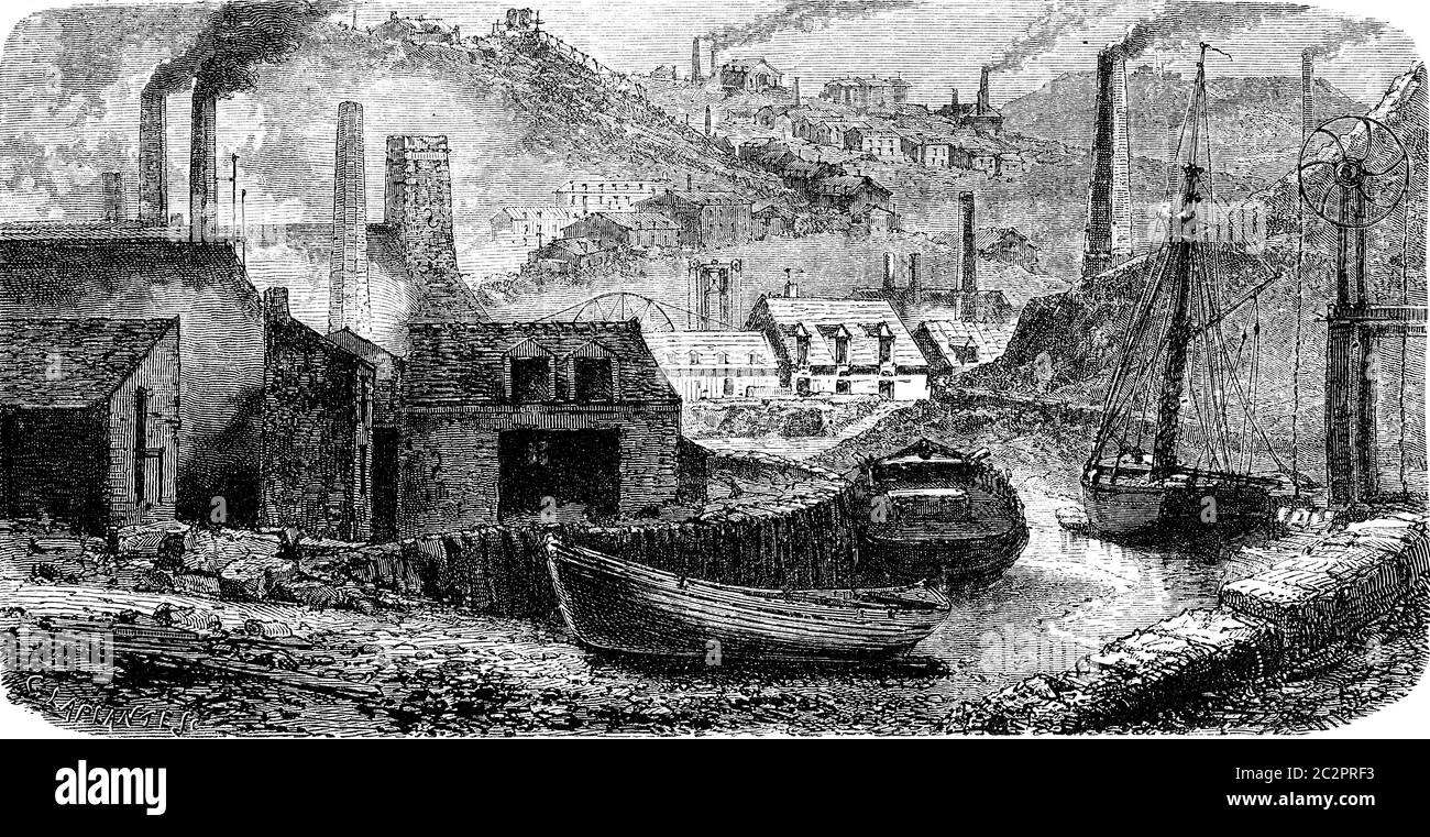 Usine vue Vivian prise sur la chaîne, vintage gravé illustration. Le Tour du monde, Travel Journal, (1865). Banque D'Images