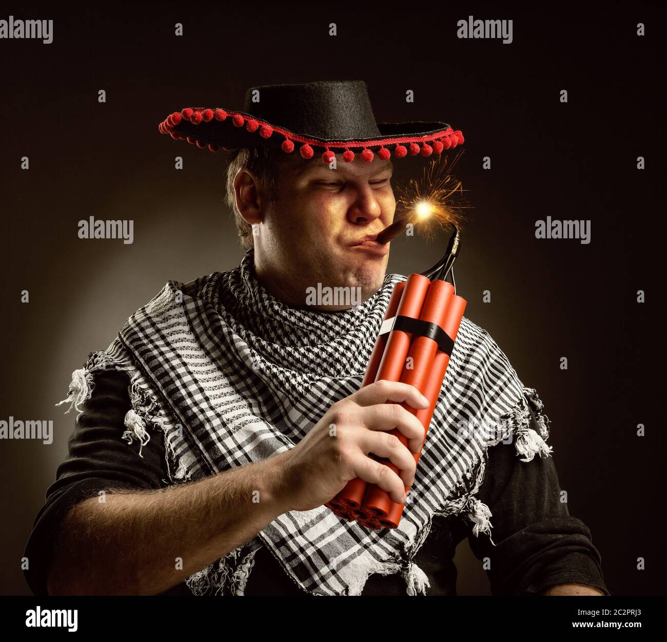 Cowboy grave tir mexicain dynamite par cigare Banque D'Images