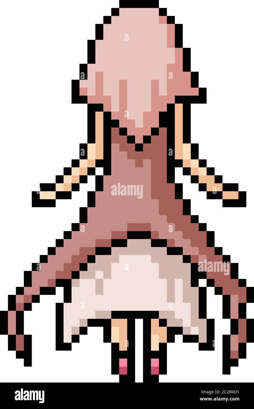 vector pixel art fille robe bande dessinée isolée Image Vectorielle ...