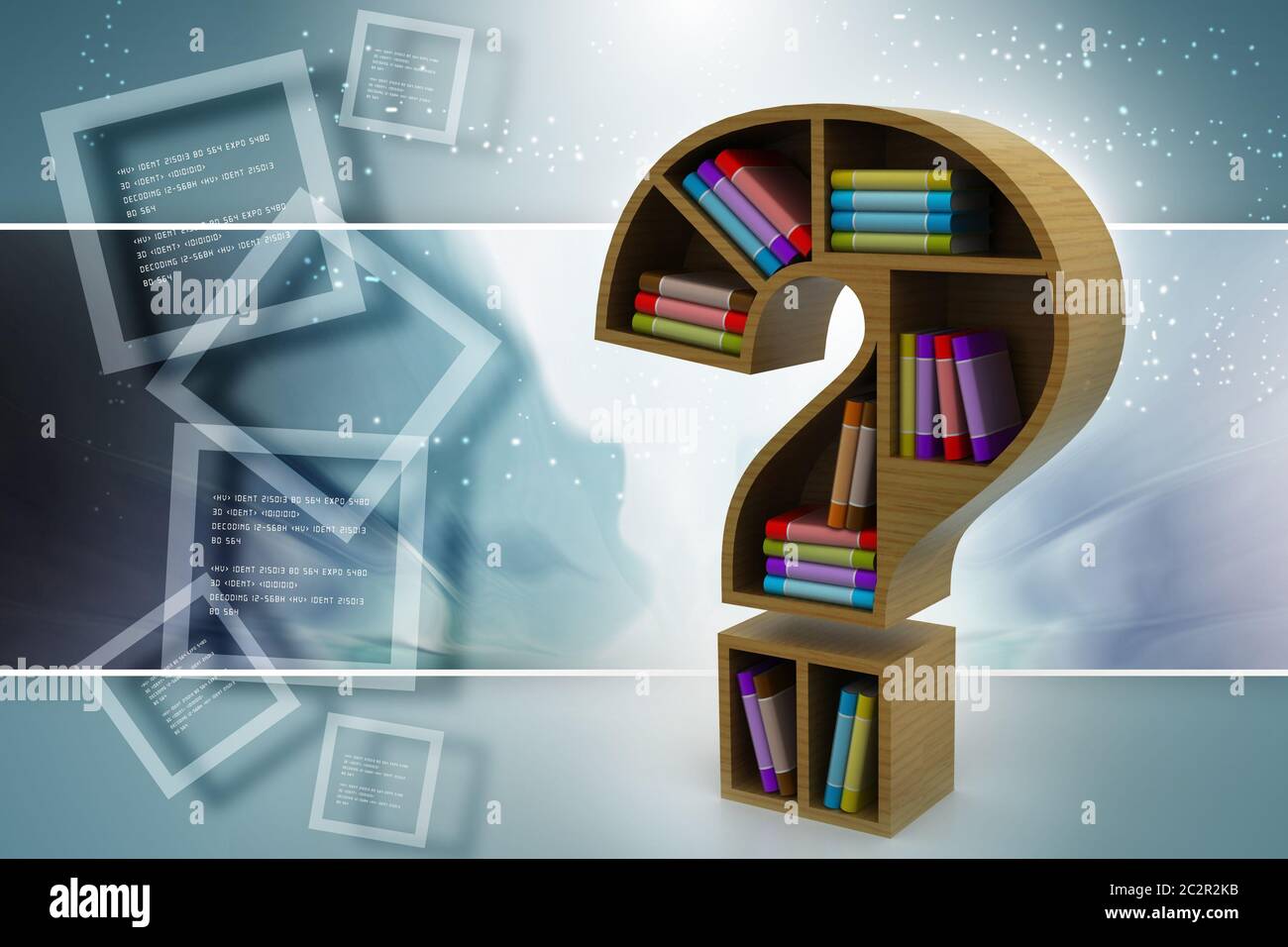 Étagère dans le modèle de question mark Banque D'Images