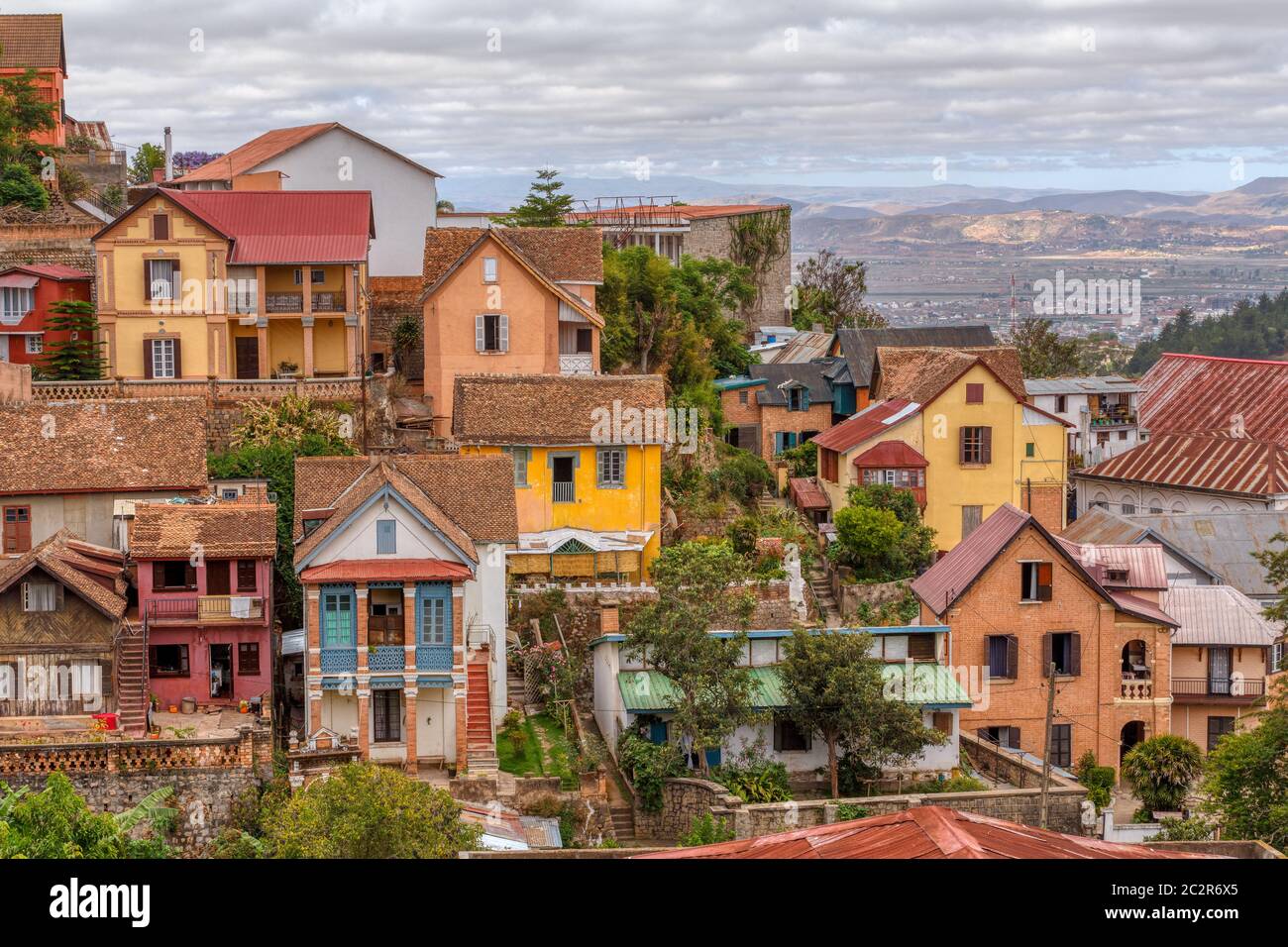 La ville d'Antananarivo, Tana, capitale de Madagascar, Tananarive nom français et le nom abrégé Tana, capitale et plus grande ville pauvre à Madagascar Banque D'Images