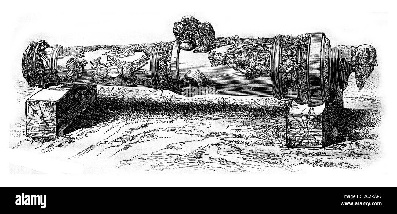 The Cannon St. Paul, Musée national de Florence, illustration gravée d'époque. Magasin Pittoresque 1876. Banque D'Images