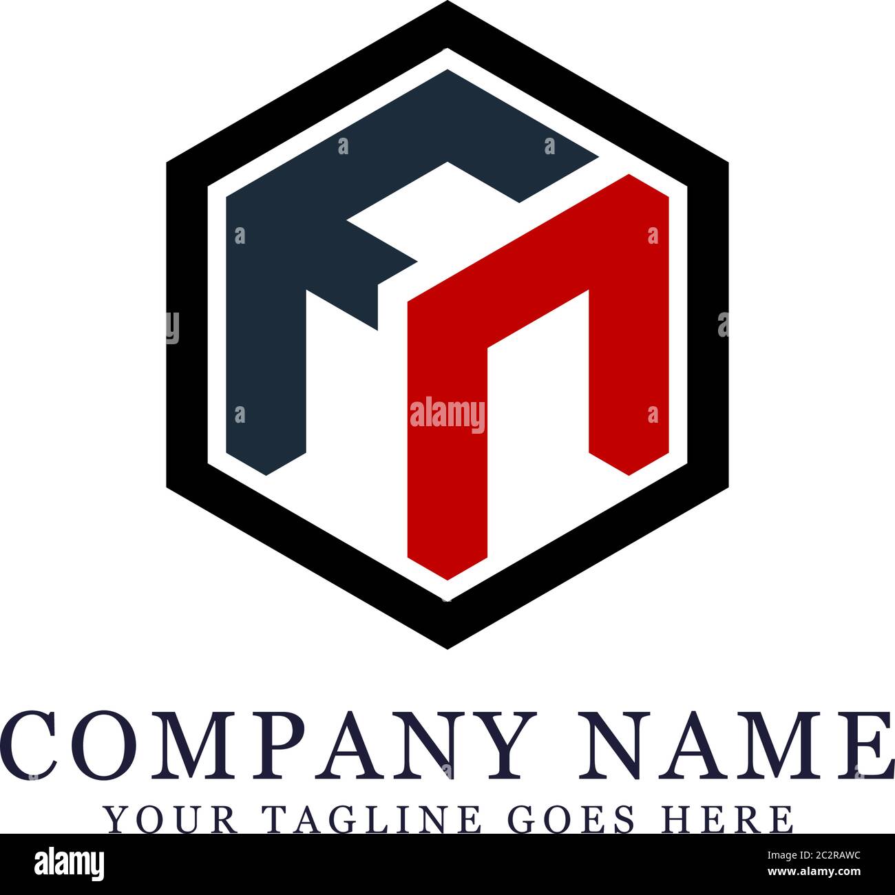 FN image du logo hexagonal, FN nom initial logo inspiration Illustration de Vecteur
