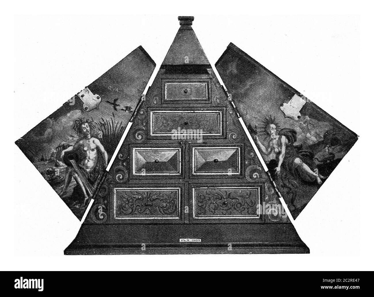 Ancienne pharmacie nationale au Musée national germanique de Nuremberg, illustration gravée d'époque. De l'Univers et de l'humanité, 1910. Banque D'Images