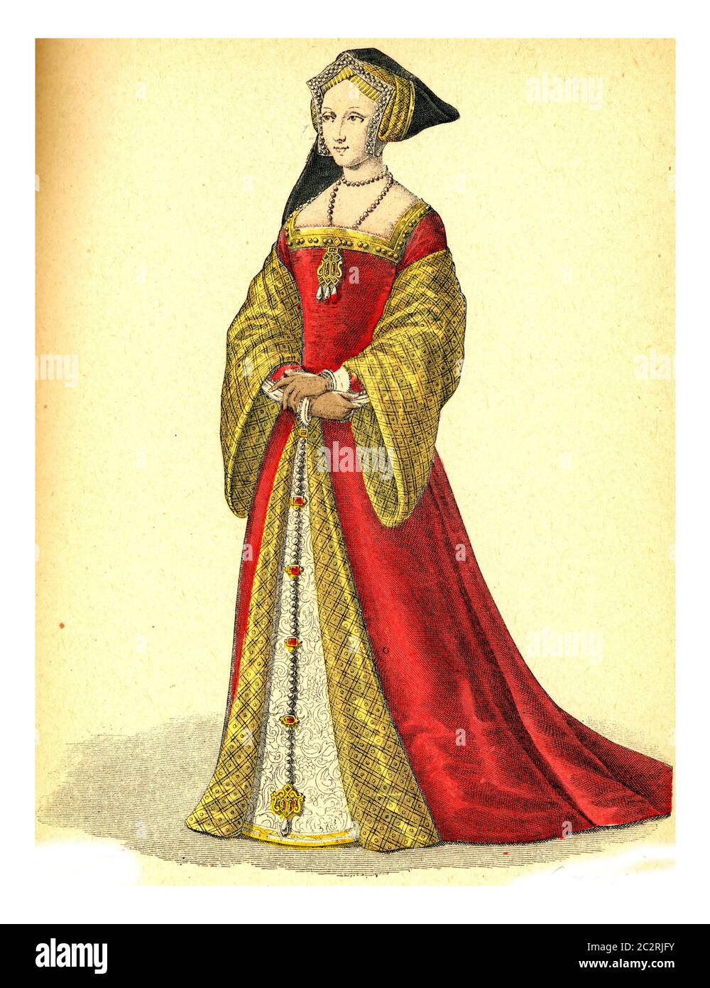 Fille d'honneur de la reine Marie d'Angleterre. Banque D'Images