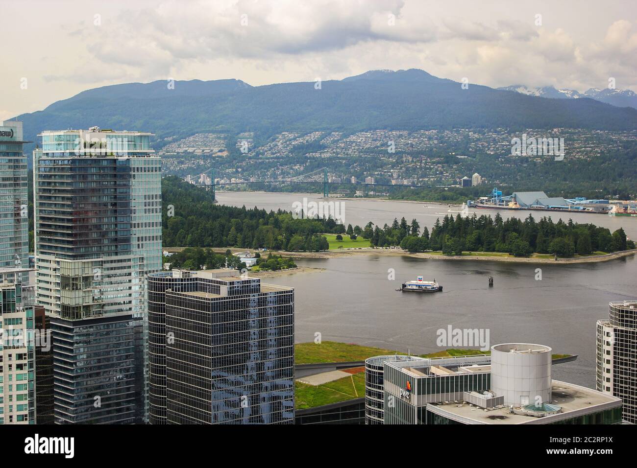 Vue panoramique depuis le Vancouver Lookout Building, Vancouver, Colombie-Britannique, Canada Banque D'Images