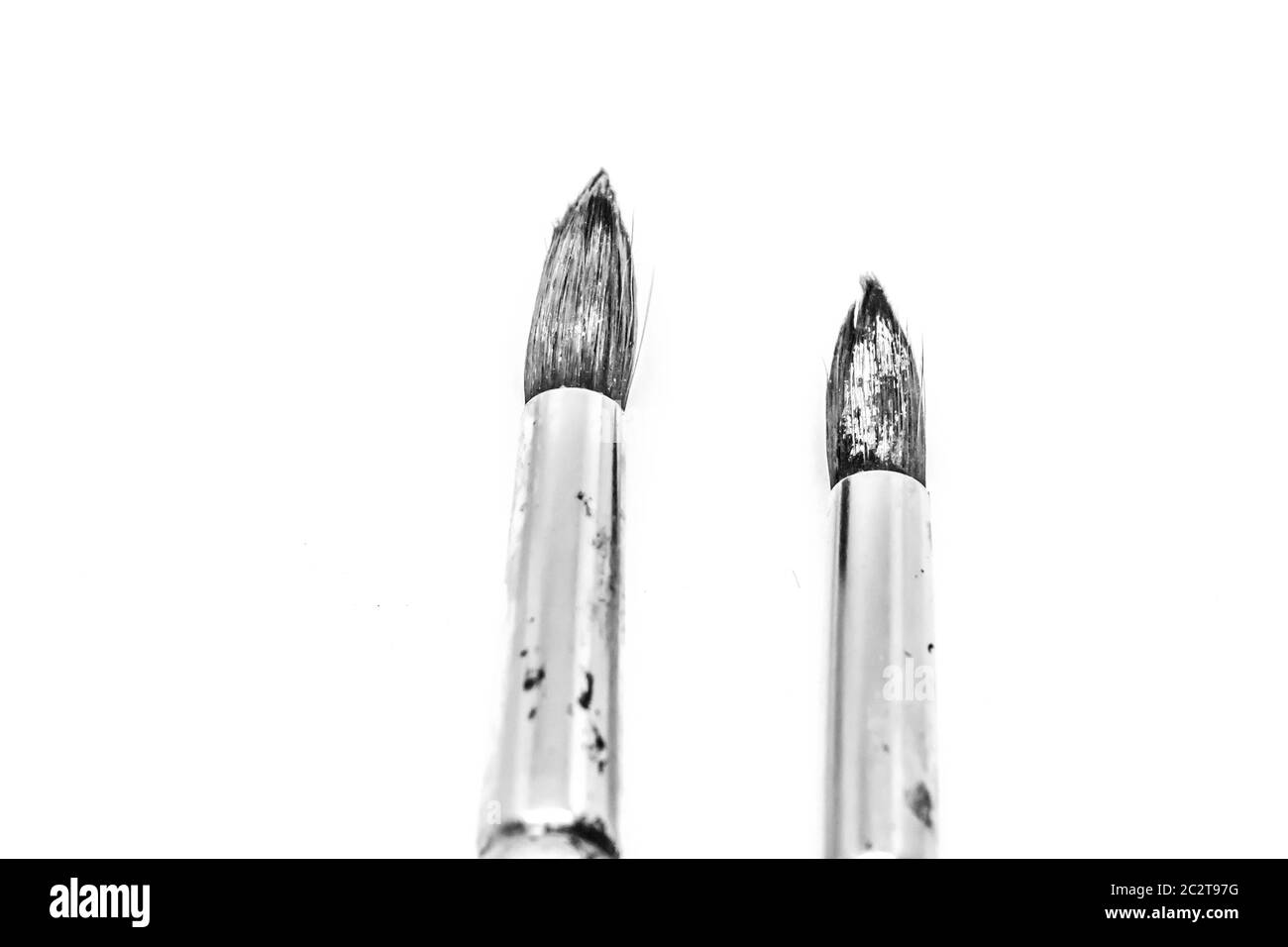 Pinceaux sur fond blanc Banque D'Images