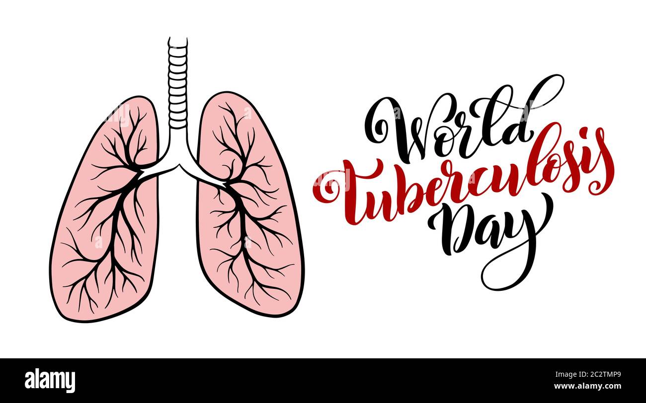 Journée mondiale de la tuberculose. Mars 24. Modèle pour affiche avec lettrage à la main. Illustration vectorielle. Illustration de Vecteur