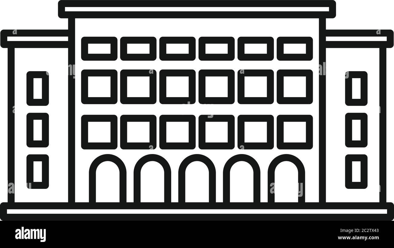 Icône de création de bibliothèque. Icône vectorielle de création de bibliothèque de contours pour la conception Web isolée sur fond blanc Illustration de Vecteur