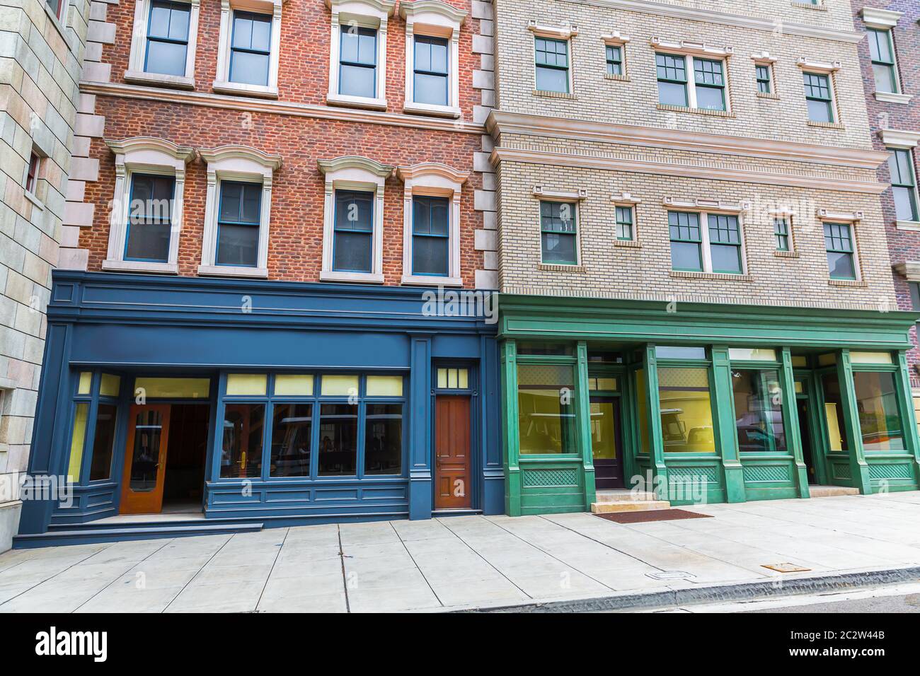 Rue vide de la vieille ville. Bâtiments de style rétro. Banque D'Images