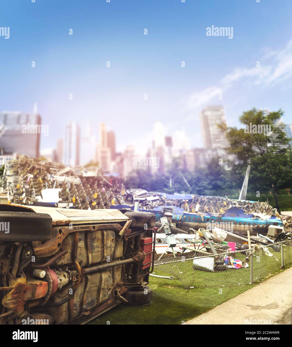 Dépôt de déchets de voitures, d'avions et d'autres véhicules Banque D'Images