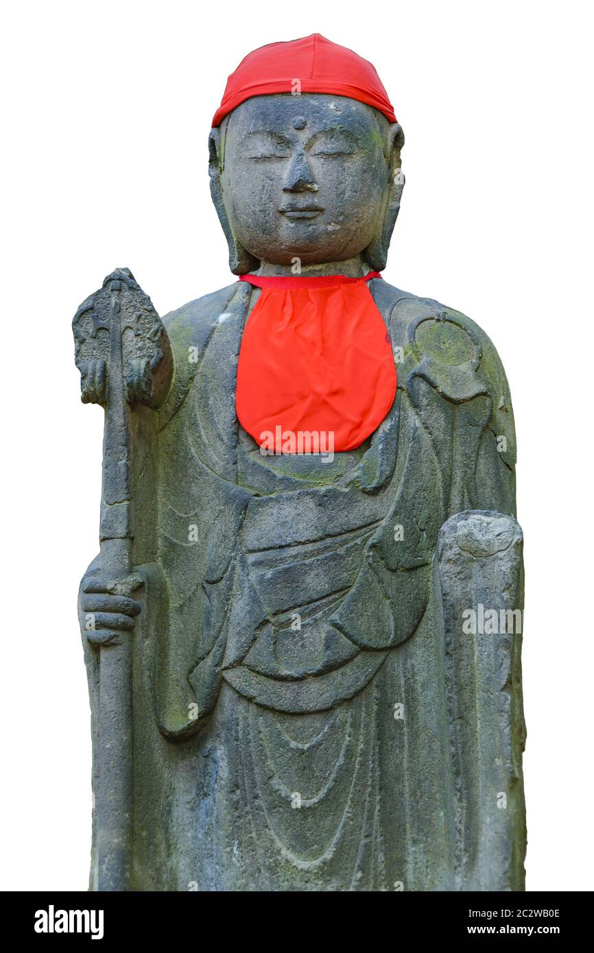 Pierre Bouddha Sculpture isolé photo Banque D'Images