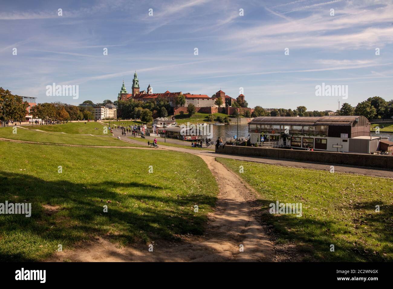 Château de Wawel, Cracovie, Pologne ; le premier site classé au patrimoine mondial de l'UNESCO. Construit par Casimir III au 13-14ème siècle Banque D'Images