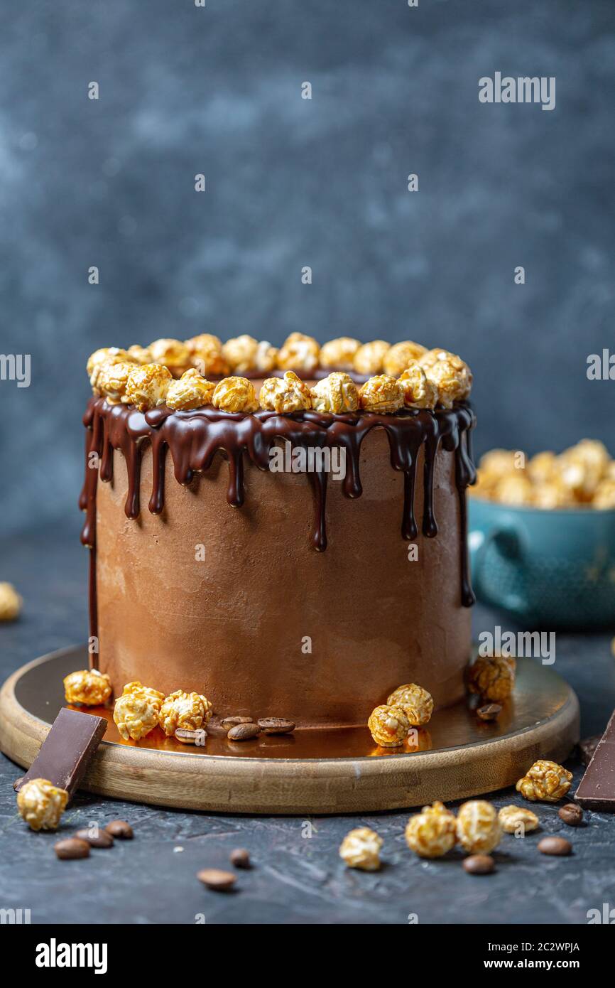 Gâteau au chocolat et au café. Banque D'Images