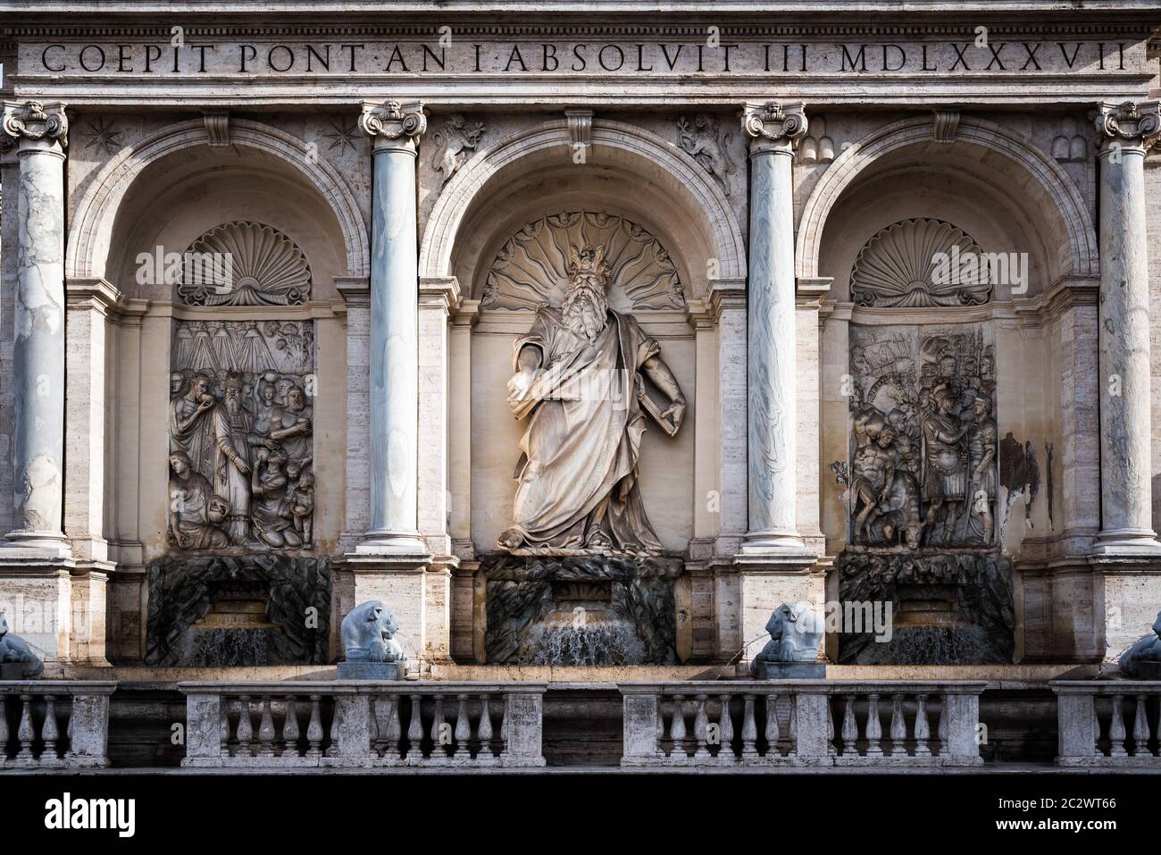 Fontaine de l'eau heureuse, Fontaine de Moïse à Rome, Italie Banque D'Images