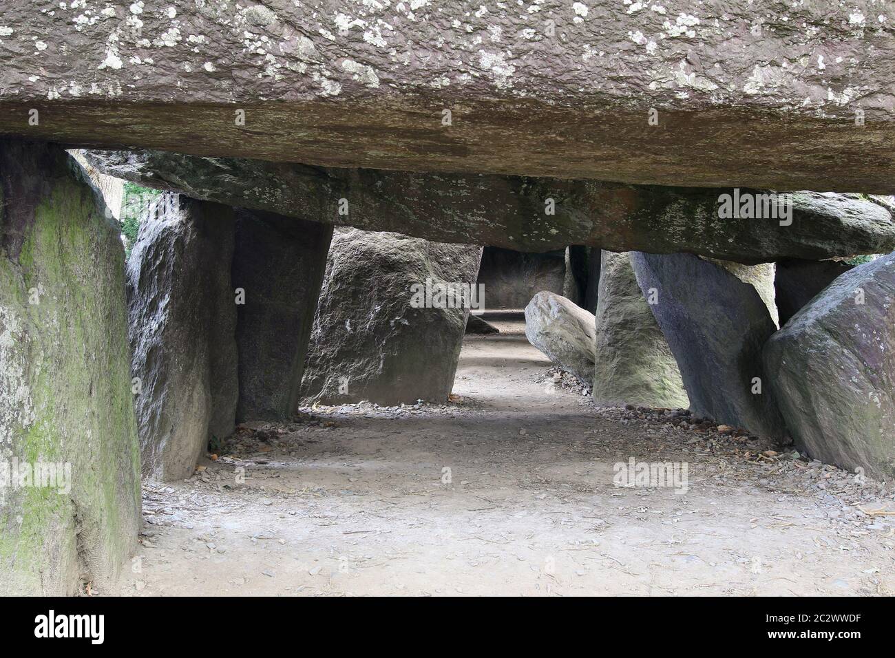 Dolmen la Roche-aux-Fees - Fairies Rock - un des dolmens néolithique les plus célèbres et les plus grands de Bretagne Banque D'Images