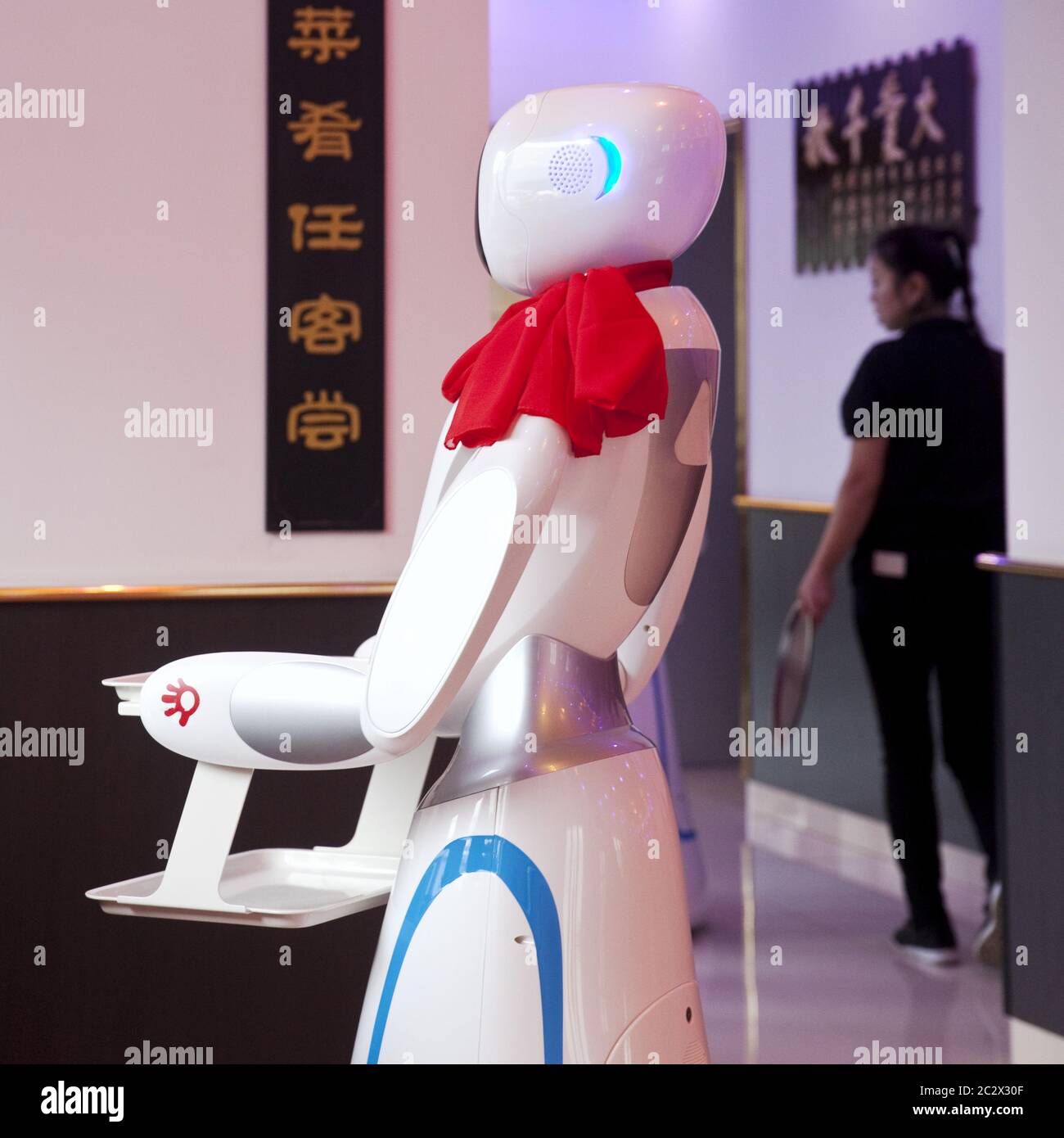 Robot de service dans un restaurant chinois, Allemagne, Europe Banque D'Images Robot de service dans un restaurant chinois, Allemagne, Europe Banque D'Images