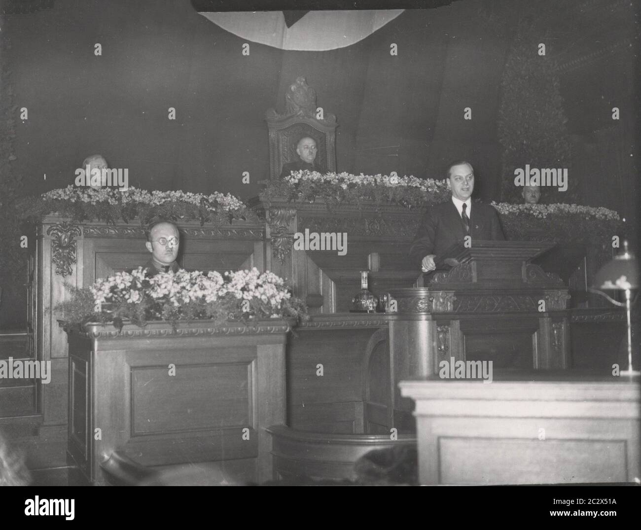 Ouverture de la 'semaine verte' par Reichsernaehrungsmininster Darre U. Reichsleiter Rosenberg Heinrich Hoffmann photographies 1933 photographe officiel d'Adolf Hitler, et un homme politique et éditeur nazi, qui était membre du cercle intime d'Hitler. Banque D'Images