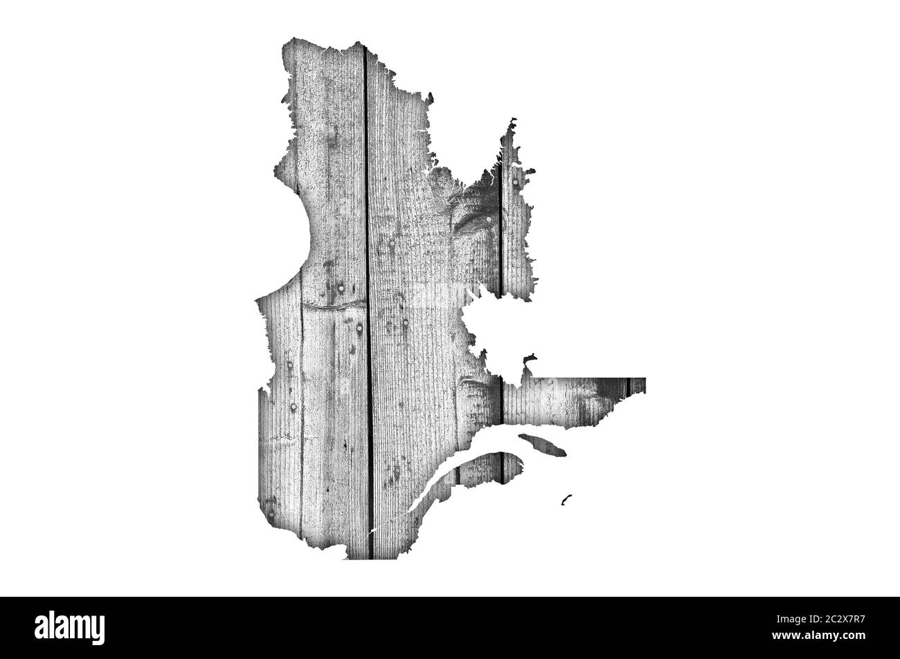 Carte du Québec sur Weathered Wood Banque D'Images