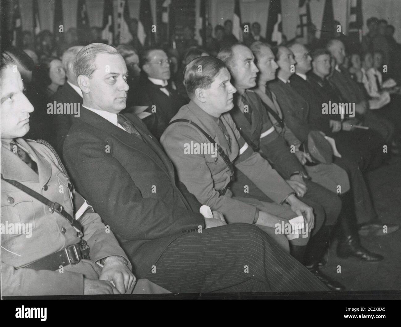 Reichsleiter Rosenberg, le leader de la jeunesse Reich de Schirach Heinrich Hoffmann photographie 1933 le photographe officiel d'Adolf Hitler, et un politicien et éditeur nazi, qui était membre du cercle intime d'Hitler. Banque D'Images