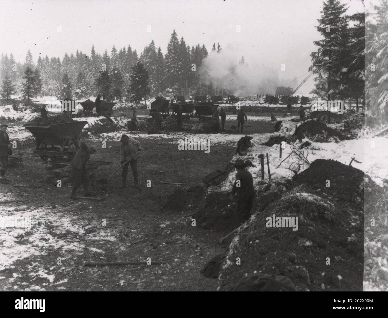 Site de construction du Reichsautobahn Heinrich Hoffmann photographies 1933 photographe officiel d'Adolf Hitler, et un politicien et éditeur nazi, qui était membre du cercle intime d'Hitler. Banque D'Images