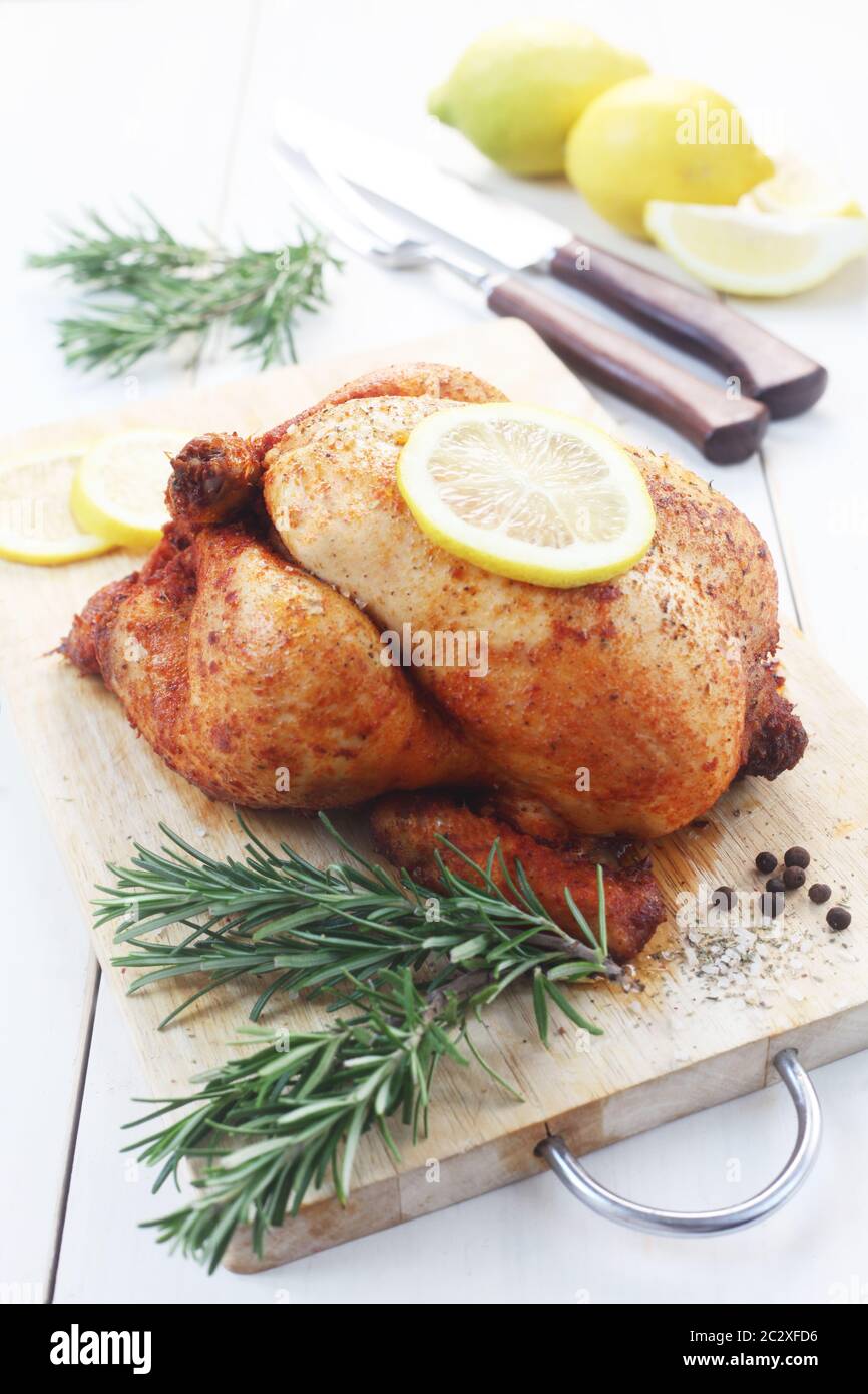 Poulet rôti Banque D'Images