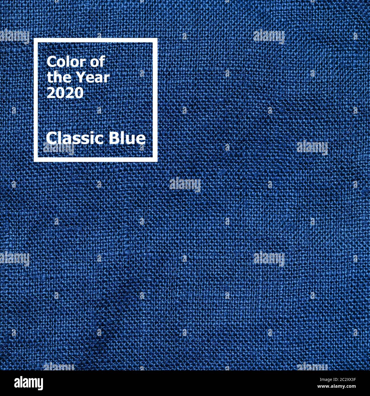 Couleur de l'année 2020 texture classique de lin bleu Banque D'Images