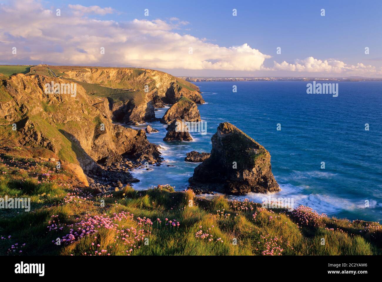 Bedruthan steps, Cornwall, UK. Banque D'Images