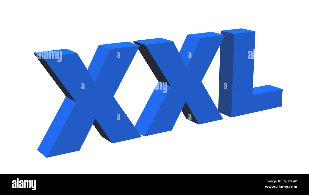 Collection de tailles d'étiquettes – panneau XXL bleu Banque D'Images