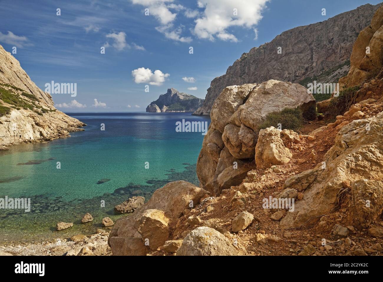 Côte et baie Cala Boquer, Port de Pollenca, Majorque, Iles Baléares, Espagne, Europe Banque D'Images