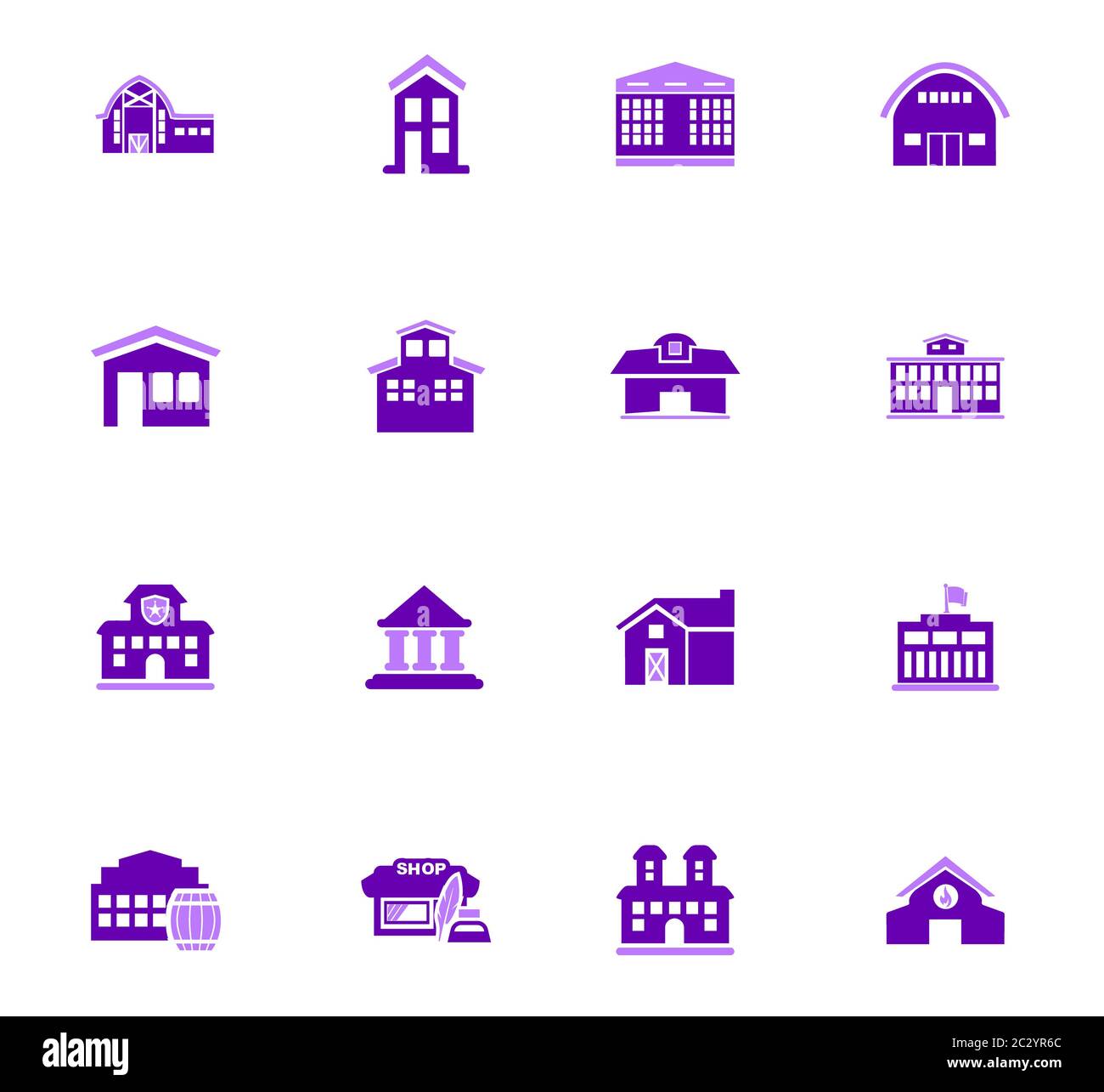 Infrastructure ville / de la ville vecteur de couleur des icônes pour la conception d'interface utilisateur Banque D'Images