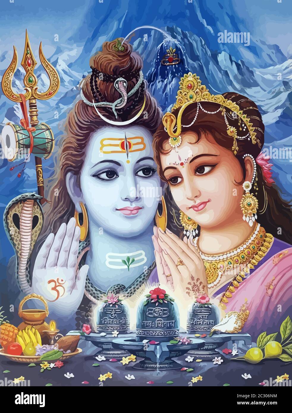 Hindouisme seigneur shiva illustration spirituelle Lakshmi Banque D'Images