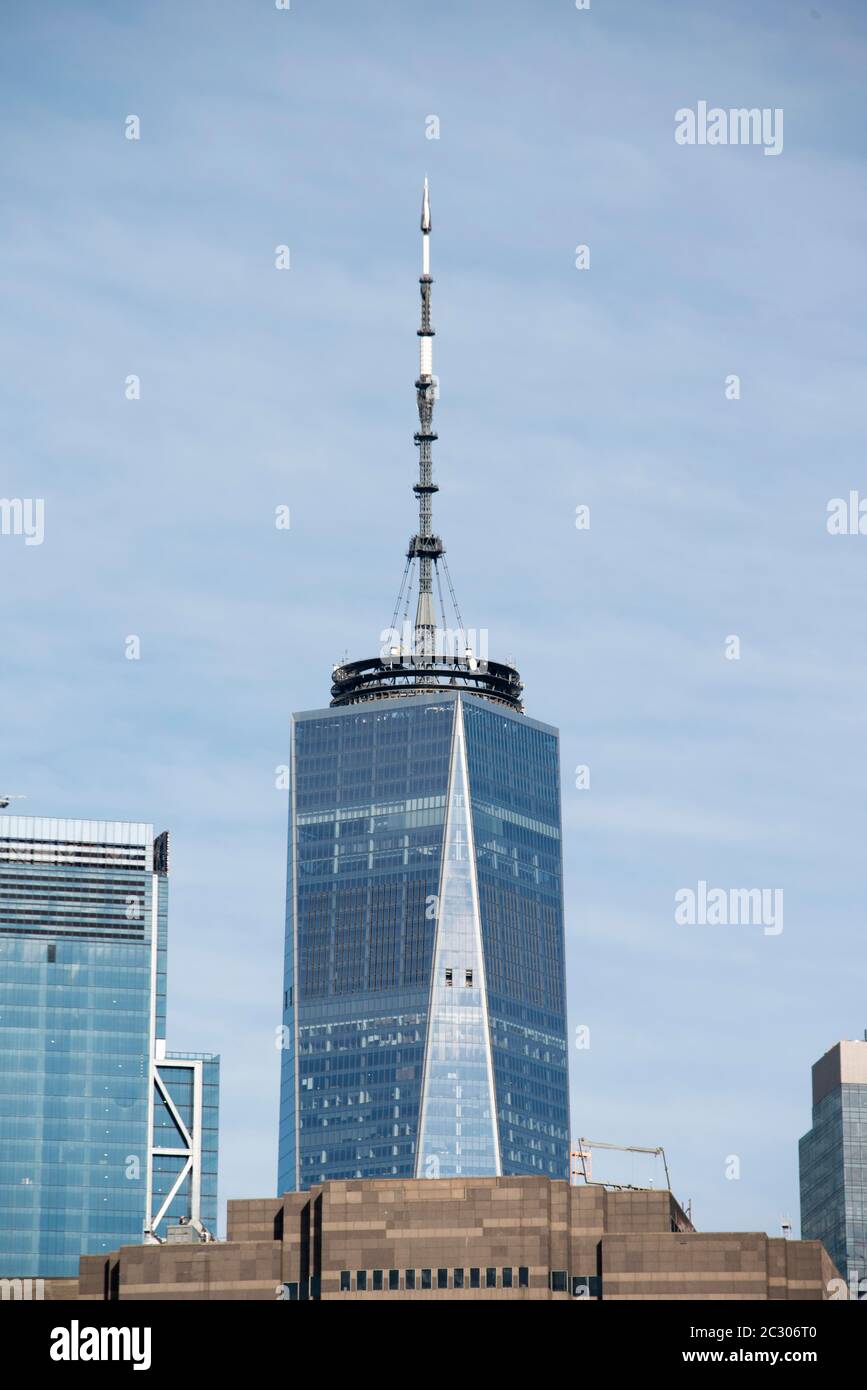 Top of the One World Trade Center, Manhattan, New York, États-Unis Banque D'Images