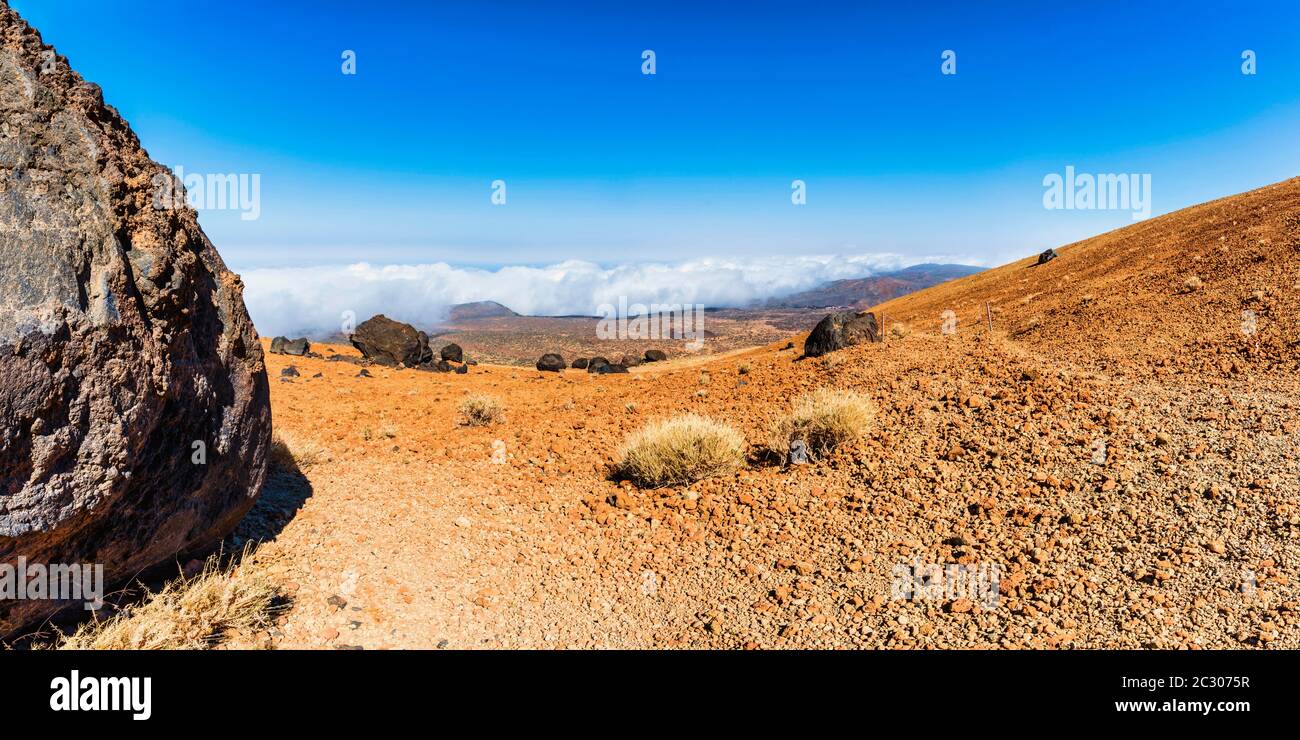 Boules de lave, oeufs de Teide, Huevos del Teide, Montana Blanca, Picio del Teide, 3718 m, Parque Nacional de las Canadas del Teide, Parc national de Teide Banque D'Images