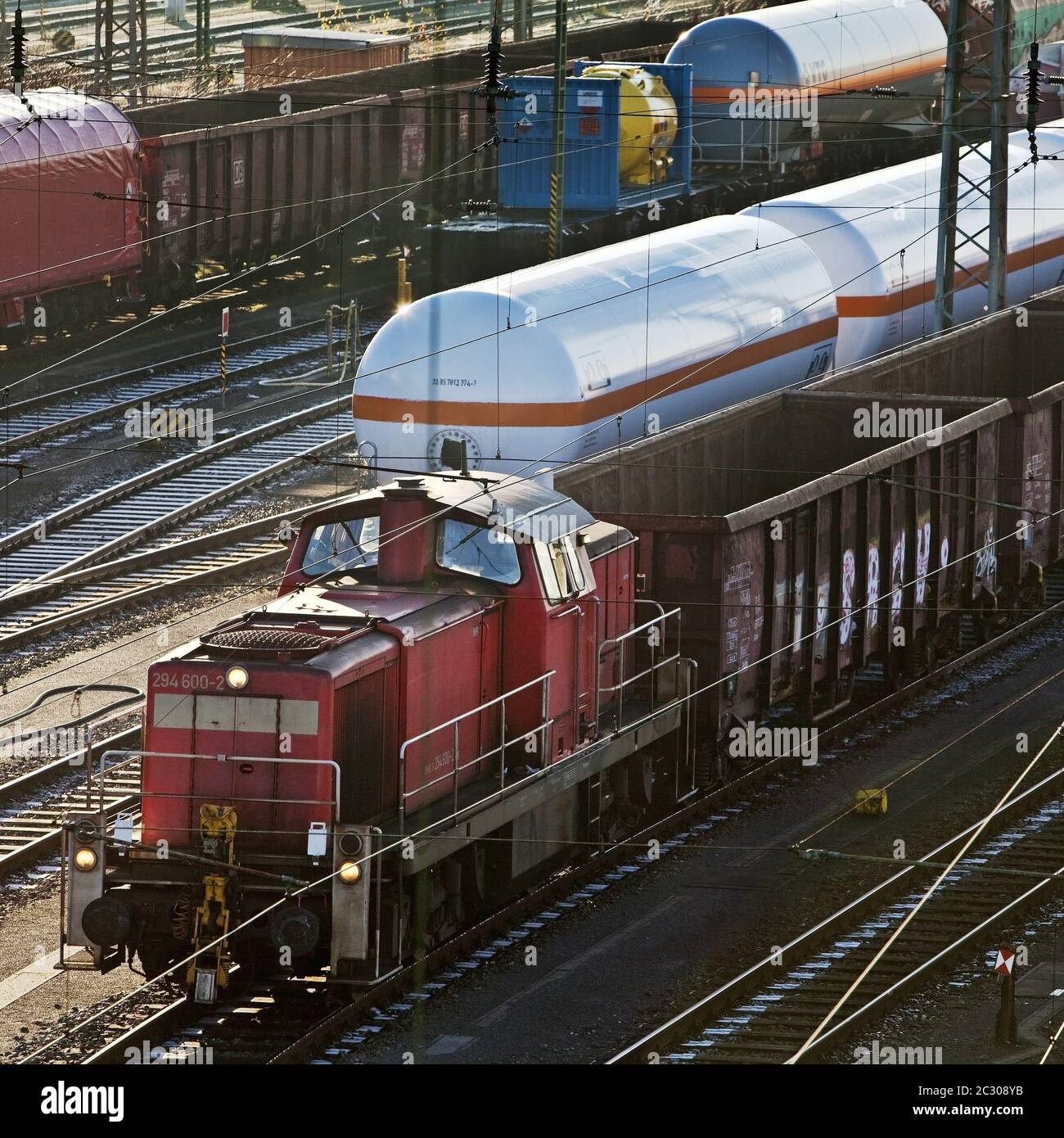 Freight train depot, Hagen, Ruhr, Nordrhein-Westfalen, Germany, Europe Banque D'Images